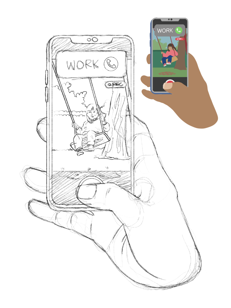 Sketch for an editorial illustration inspired by Harvard Business Review’s article "Unpredictable Work Hours Are Stressing Too Many People Out"